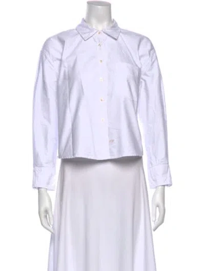 Pre-owned The Great Long Sleeve Button-up Top In Neutral