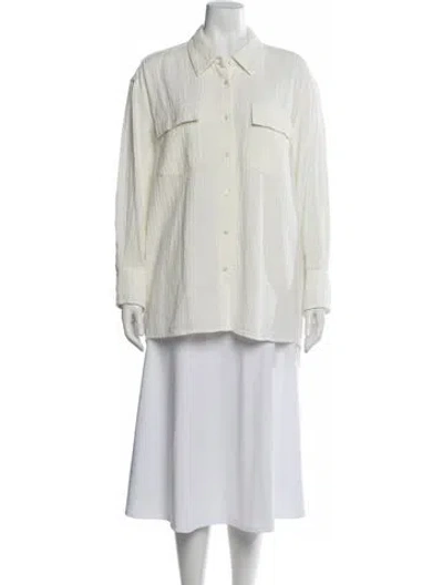 Pre-owned The Great Long Sleeve Button-up Top In Neutral
