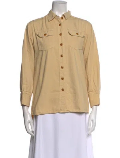 Pre-owned The Great Long Sleeve Button-up Top In Neutral