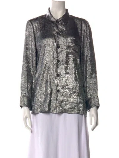 Pre-owned The Great Long Sleeve Button-up Top W/ Tags In Multicolor