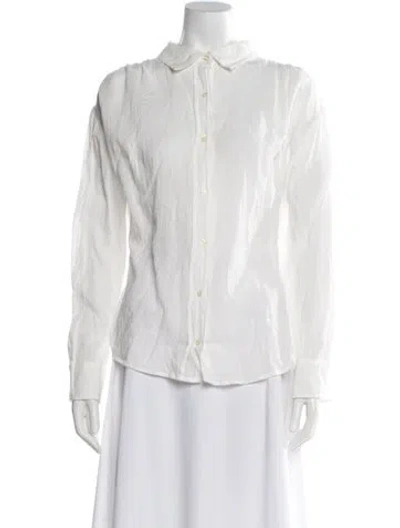 Pre-owned The Great Long Sleeve Button-up Top In White
