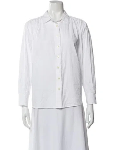 Pre-owned The Great Long Sleeve Button-up Top In White