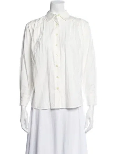 Pre-owned The Great Long Sleeve Button-up Top In White