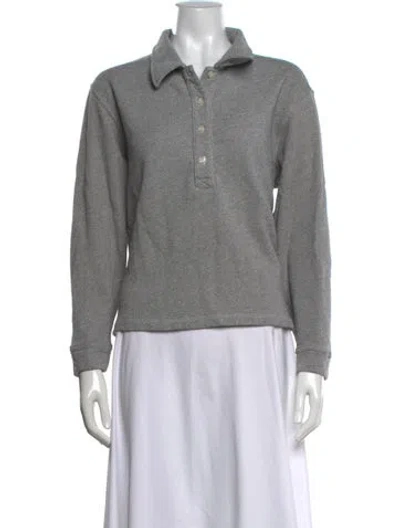 Pre-owned The Great Long Sleeve Polo In Grey