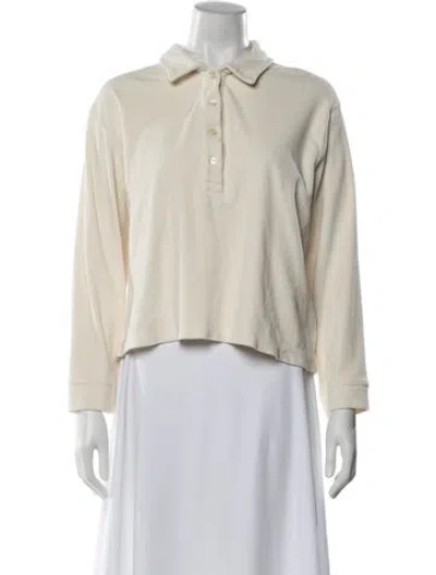 Pre-owned The Great Long Sleeve Polo In Neutral
