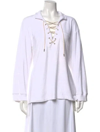 Pre-owned The Great Long Sleeve Top In White
