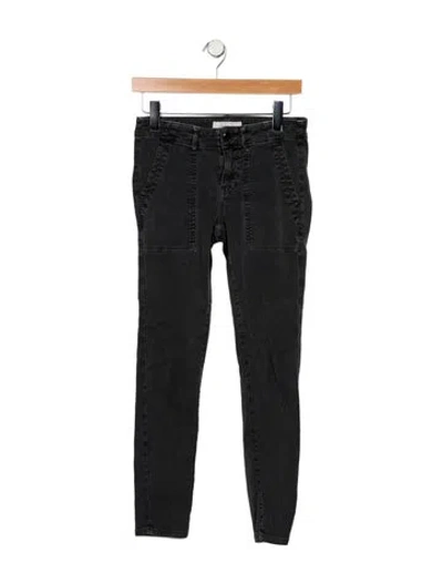 Pre-owned The Great Low-rise Skinny Leg Jeans In Gray