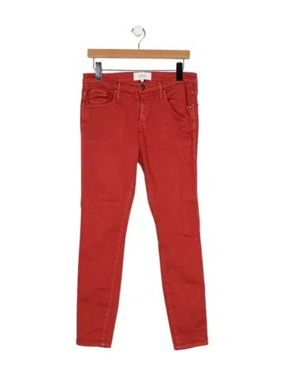 Pre-owned The Great Low-rise Skinny Leg Jeans In Red