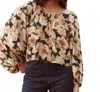 The Great Magpie Top In Victorian Rose Print In Brown