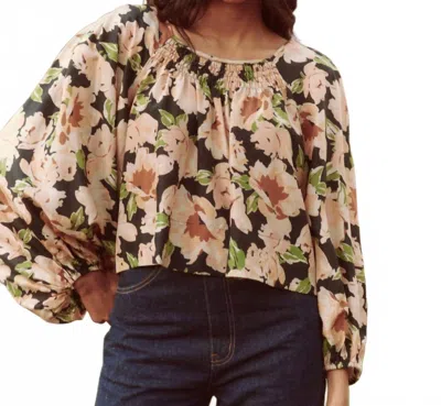 The Great Magpie Top In Victorian Rose Print In Brown