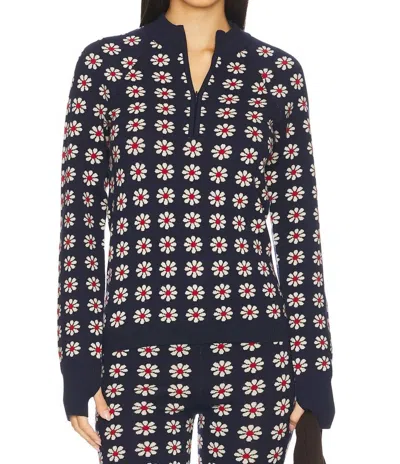 The Great Merino Quarter Zip Sweater In Frosted Daisy In Black