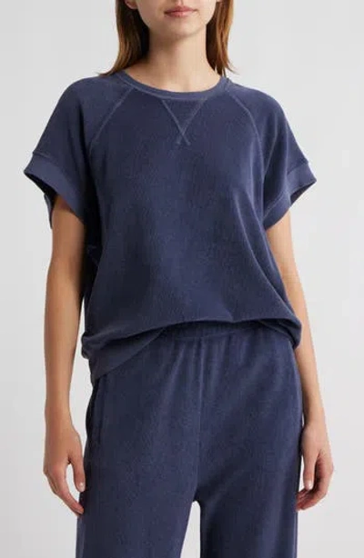 The Great . Micro Terry Sweatshirt In Vintage Blue