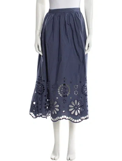 Pre-owned The Great Midi Length Skirt In Blue