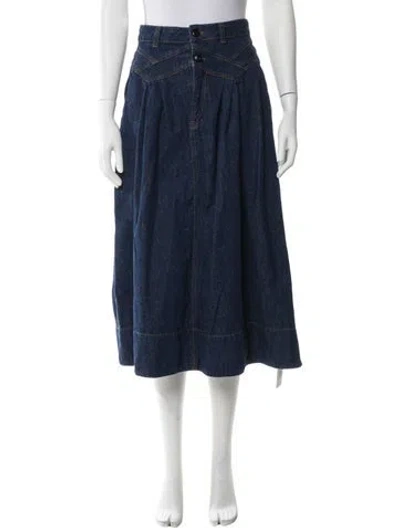 Pre-owned The Great Midi Length Skirt In Blue