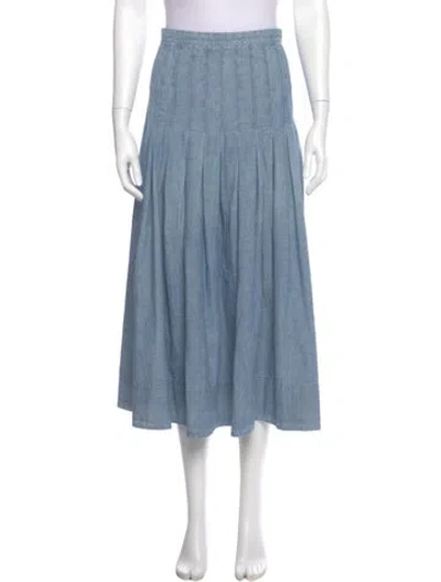 Pre-owned The Great Midi Length Skirt In Blue