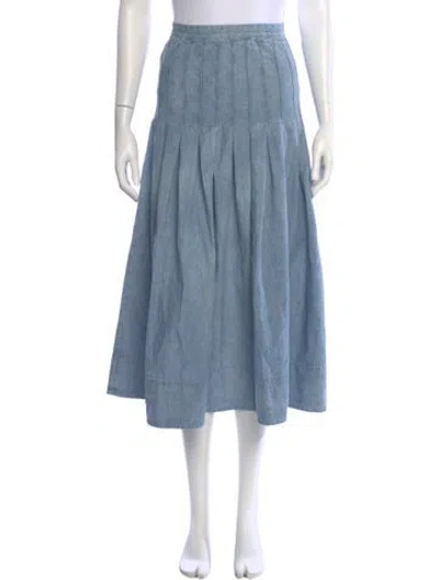 Pre-owned The Great Midi Length Skirt In Blue