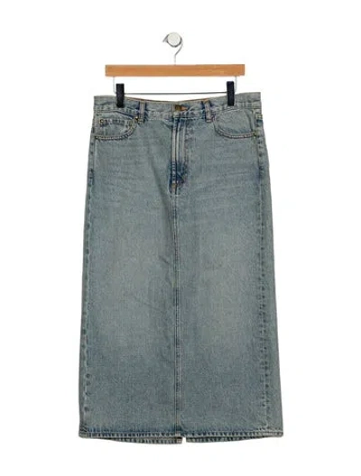 Pre-owned The Great Midi Length Skirt In Blue