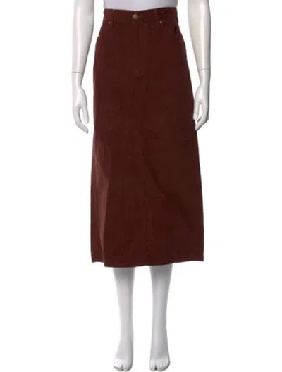 Pre-owned The Great Midi Length Skirt In Brown