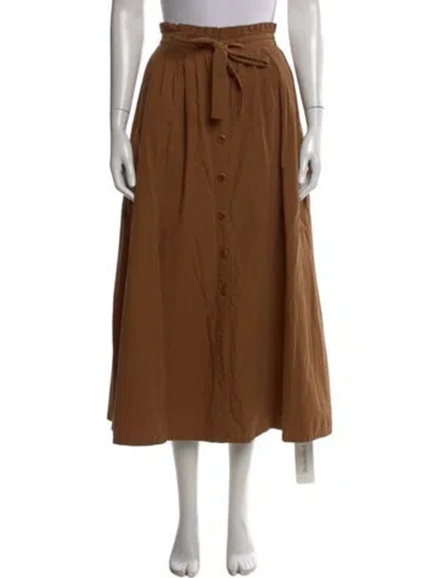 Pre-owned The Great Midi Length Skirt In Brown