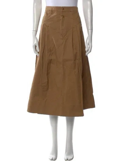Pre-owned The Great Midi Length Skirt In Brown