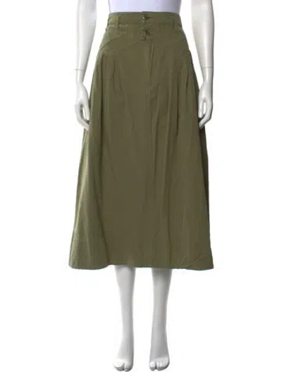 Pre-owned The Great Midi Length Skirt In Green