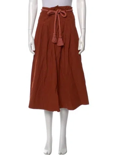 Pre-owned The Great Midi Length Skirt In Red