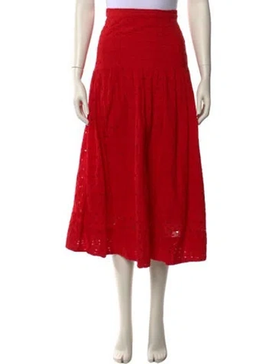 Pre-owned The Great Midi Length Skirt In Red