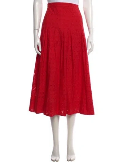 Pre-owned The Great Midi Length Skirt In Red