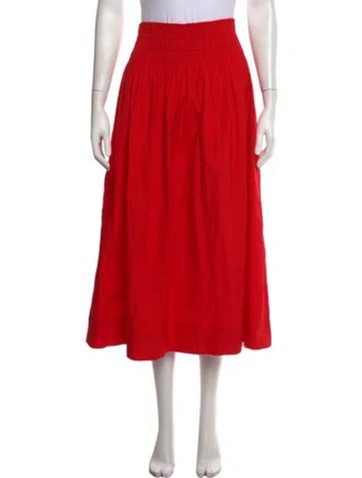 Pre-owned The Great Midi Length Skirt In Red