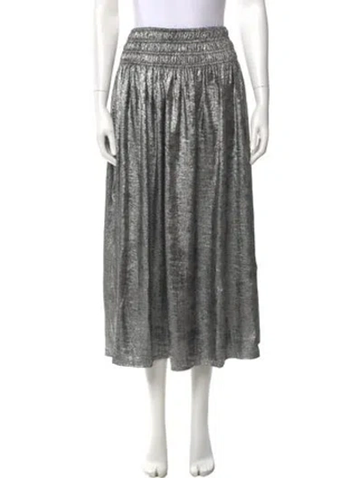 Pre-owned The Great Midi Length Skirt In Silver