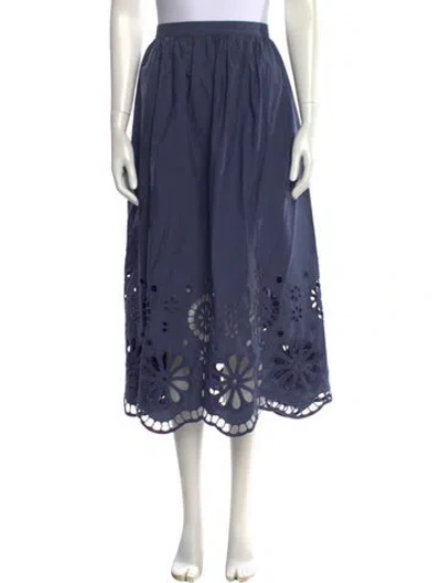 Pre-owned The Great Midi Length Skirt W/ Tags In Blue