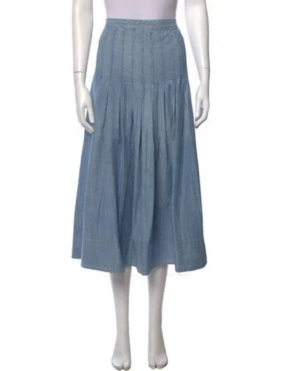 Pre-owned The Great Midi Length Skirt W/ Tags In Blue
