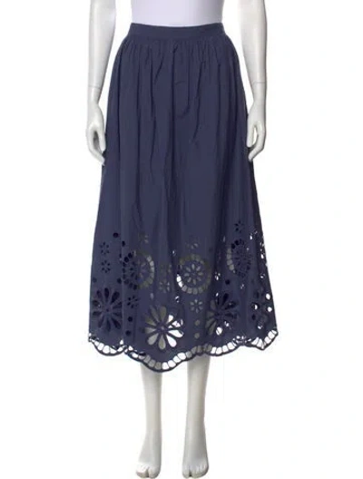 Pre-owned The Great Midi Length Skirt W/ Tags In Blue