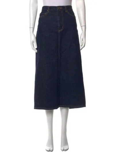 Pre-owned The Great Midi Length Skirt W/ Tags In Blue