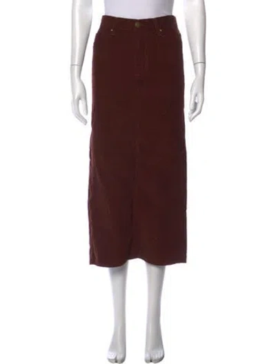 Pre-owned The Great Midi Length Skirt W/ Tags In Burgundy