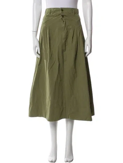 Pre-owned The Great Midi Length Skirt W/ Tags In Green