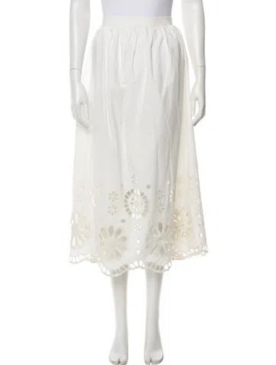 Pre-owned The Great Midi Length Skirt W/ Tags In White