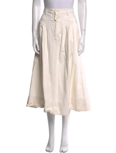 Pre-owned The Great Midi Length Skirt In White