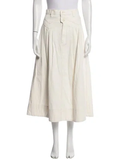Pre-owned The Great Midi Length Skirt In White
