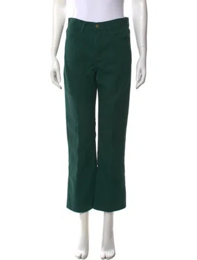 Pre-owned The Great Mid-rise Flared Jeans In Green
