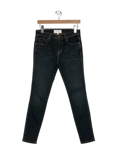 Pre-owned The Great Mid-rise Skinny Leg Jeans In Blue