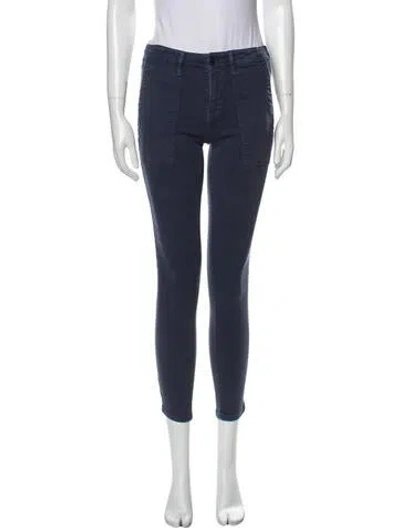 Pre-owned The Great Mid-rise Skinny Leg Jeans In Blue