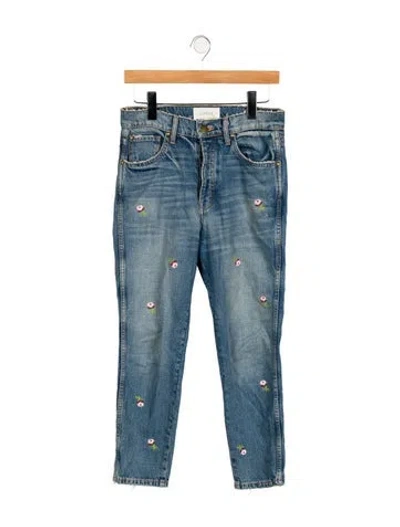 Pre-owned The Great Mid-rise Skinny Leg Jeans In Blue