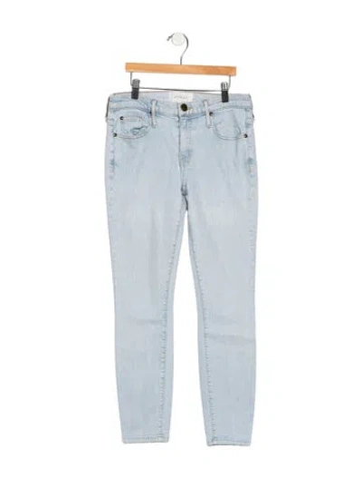 Pre-owned The Great Mid-rise Skinny Leg Jeans In Blue