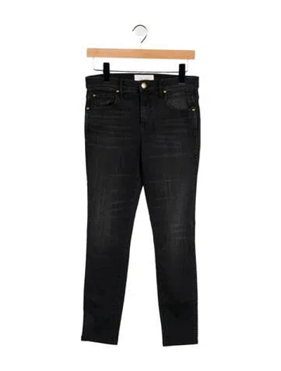 Pre-owned The Great Mid-rise Skinny Leg Jeans In Gray
