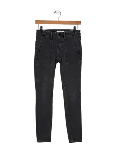 Pre-owned The Great Mid-rise Skinny Leg Jeans In Gray