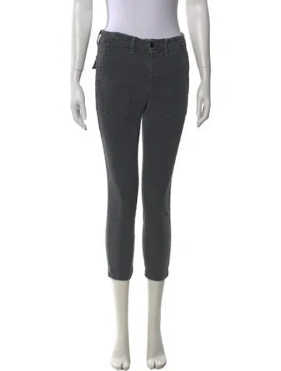 Pre-owned The Great Mid-rise Skinny Leg Jeans In Gray