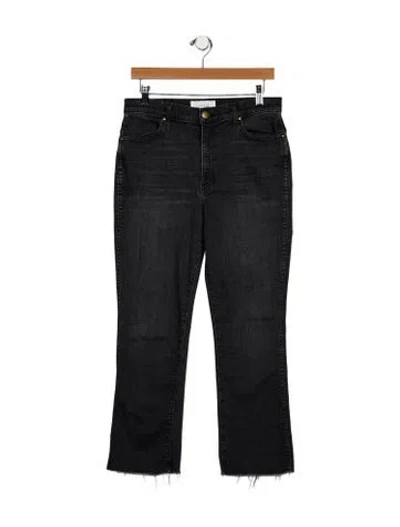 Pre-owned The Great Mid-rise Straight Leg Jeans In Black