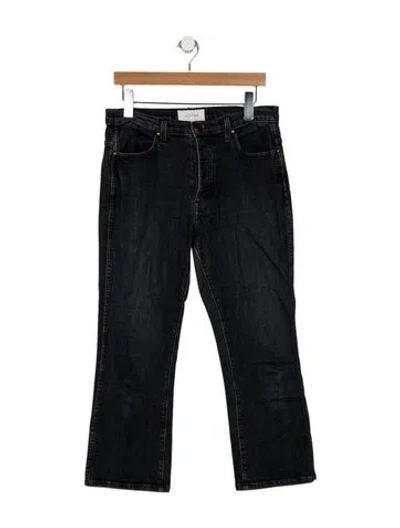 Pre-owned The Great Mid-rise Straight Leg Jeans In Black