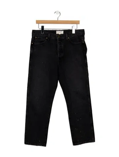 Pre-owned The Great Mid-rise Straight Leg Jeans In Black